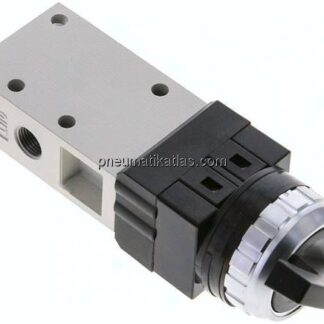 3/2-Wege Ventil G 1/8", Drehschalter schwarz