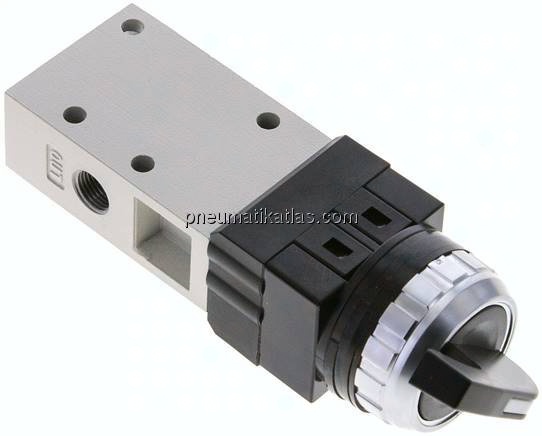 3/2-Wege Ventil G 1/8", Drehschalter schwarz