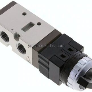 5/2-Wege Ventil G 1/4", Drehschalter schwarz