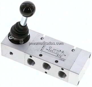 5/2-Wege Handhebelventil, Raste, G 1/4"