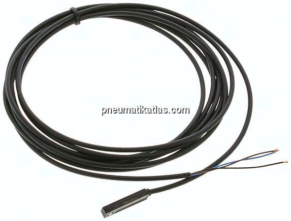 T-Nut (5mm) Zylinderschalter, 3-Leiter-Reed-Sensor, gelbe LED