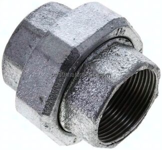 Verschraubung flach dichtend Rp 1-1/2" (IG),Temperguss verzinkt