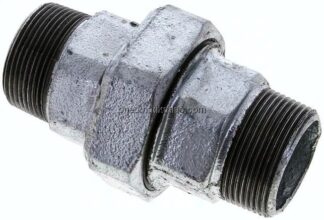Doppelnippel trennbar R 1-1/2"-R 1-1/2", Temperguss verzinkt