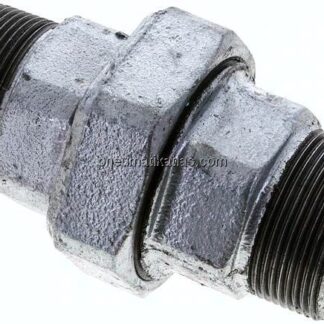 Doppelnippel trennbar R 1-1/2"-R 1-1/2", Temperguss verzinkt