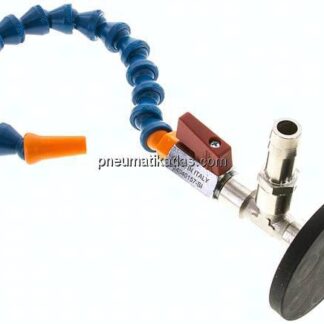 Gelenkschlauch 1/4", Set mit Magnetfuß: 1 Gelenkschlauch (16 Module) mit Gewindestück R 1/4", 1 Rund
