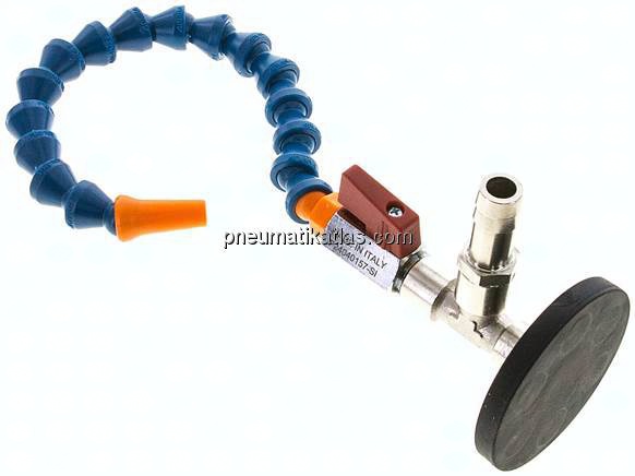 Gelenkschlauch 1/4", Set mit Magnetfuß: 1 Gelenkschlauch (16 Module) mit Gewindestück R 1/4", 1 Rund