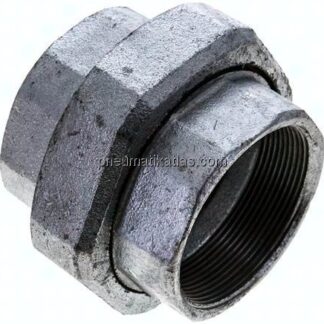 Verschraubung flach dichtend Rp 2-1/2" (IG),Temperguss verzinkt