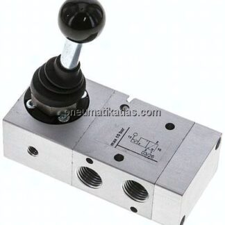 3/2-Wege Handhebelventil, Raste, G 1/4"