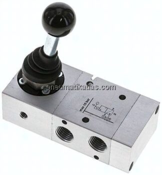 3/2-Wege Handhebelventil, Raste, G 1/4"