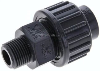 Klebe-/Gewindeverschraubung, PVC-U/ EPDM, 16mmxG 3/8" AG