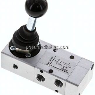 3/2-Wege Handhebelventil, Raste, G 1/8"