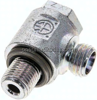 Winkel-Schwenkverschraubung G 1/4"-8 L (M14x1,5), ohne Mutter & Schneidring, Stahl verzinkt