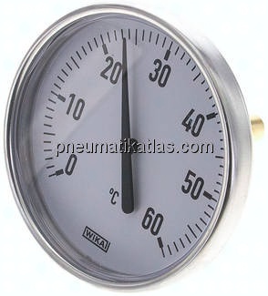 Bimetallthermometer, waagerecht D100/0 bis +60°C/60mm