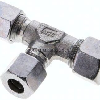T-Schneidringverschraubung 12 L (M18x1,5)-10 L (M16x1,5)-10 L (M16x1,5), Stahl verzinkt