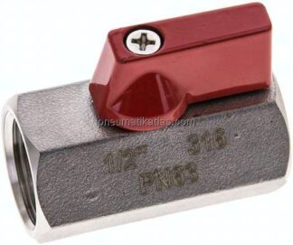 Edelstahl-Minikugelhahn G 1/2" Innengewinde, PN 63