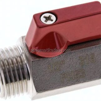 Edelstahl-Minikugelhahn G 1/2" Innengewinde / Außengewinde, PN 63