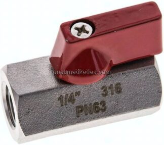 Edelstahl-Minikugelhahn G 1/4" Innengewinde, PN 63
