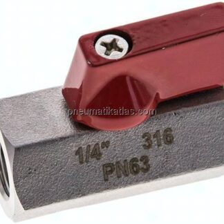Edelstahl-Minikugelhahn G 1/4" Innengewinde, PN 63