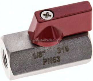 Edelstahl-Minikugelhahn G 1/8" Innengewinde, PN 63