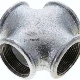 Kreuzstück Rp 1-1/2" (IG), Temperguss verzinkt