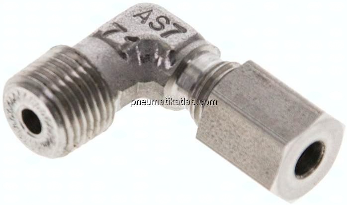 Winkel-Schneidringverschraub. NPT 1/8"-4 LL (M8x1), 1.4571