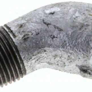 45°-Einschraubwinkel Rp 3/8"(IG)-R 3/8"(AG), Temperguss verzinkt