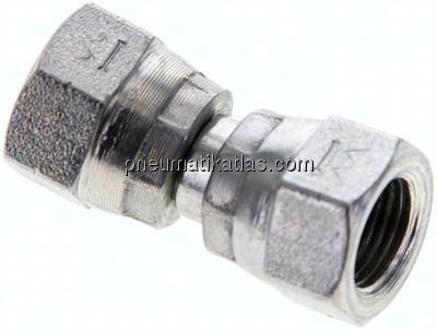 Gerader Verbinder 60°-Konus, G 1/8"-G 1/8", Stahl verzinkt