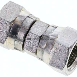 Gerader Verbinder 60°-Konus, G 3/8"-G 3/8", Stahl verzinkt