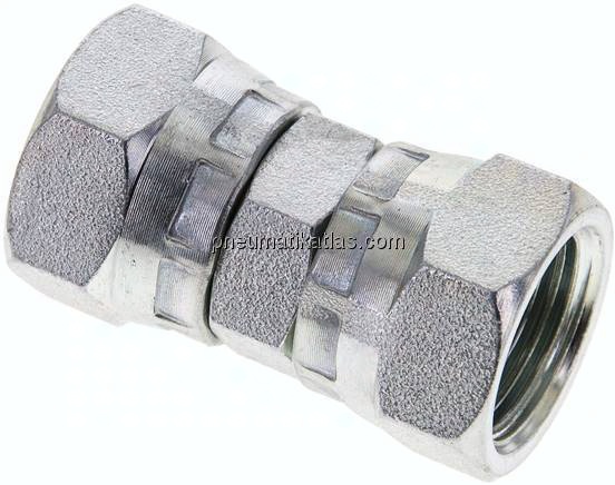 Gerader Verbinder 60°-Konus, G 1/2"-G 1/2", Stahl verzinkt