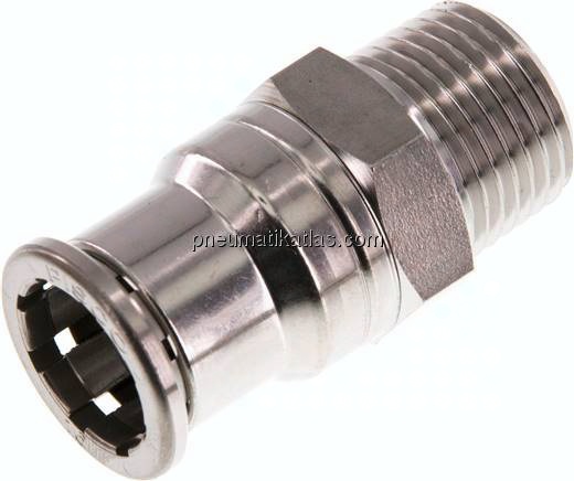 Gerader Steckanschluss R 1/2"-16mm, IQS-Edelstahl