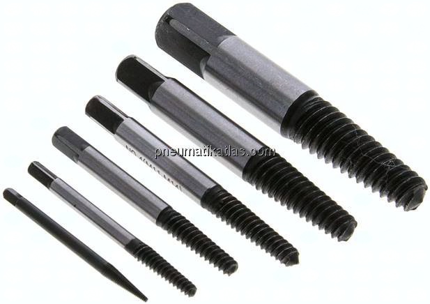 Schraubenausdreherset Größe 1 - 6 (M 3 - M 24)