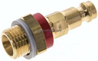 Kupplungsstecker (NW5) G 1/4"(AG), rot, Achteck SW10