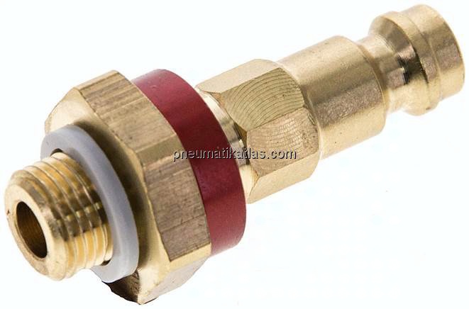 Kupplungsstecker (NW5) G 1/8"(AG), rot, Achteck SW10