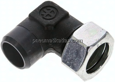 Winkel-Anschweißverschraubung 28 L (M36x2), Stahl phosphatiert