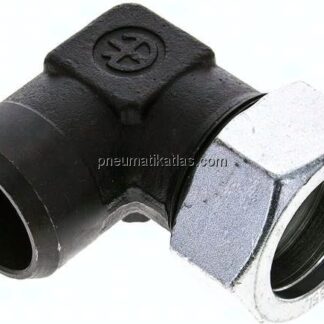 Winkel-Anschweißverschraubung 35 L (M45x2), Stahl phosphatiert