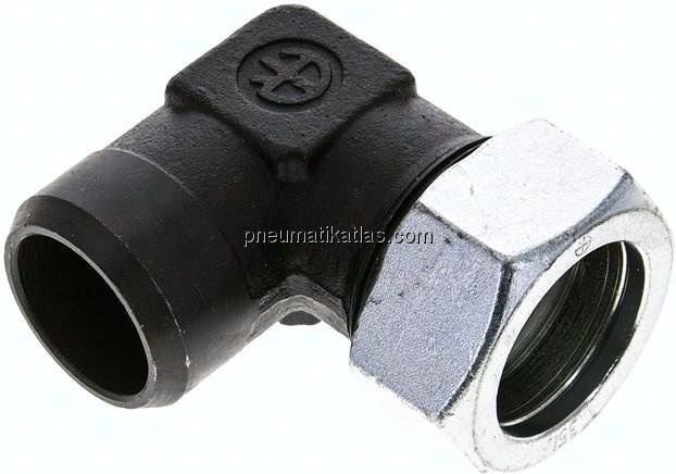 Winkel-Anschweißverschraubung 35 L (M45x2), Stahl phosphatiert
