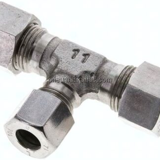 T-Schneidringverschraubung 12 L (M18x1,5)-10 L (M16x1,5)-12 L (M18x1,5), 1.4571