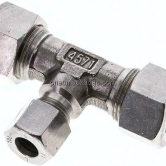 T-Schneidringverschraubung 15 L (M22x1,5)-10 L (M16x1,5)-15 L (M22x1,5), 1.4571