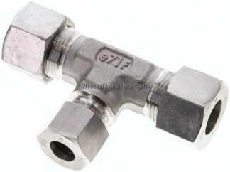 T-Schneidringverschraubung 16 S (M24x1,5)-12 S (M20x1,5)-16 S (M24x1,5), 1.4571