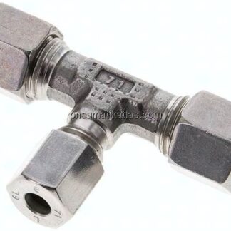 T-Schneidringverschraubung 8 L (M14x1,5)-6 L (M12x1,5)-8 L (M14x1,5), 1.4571