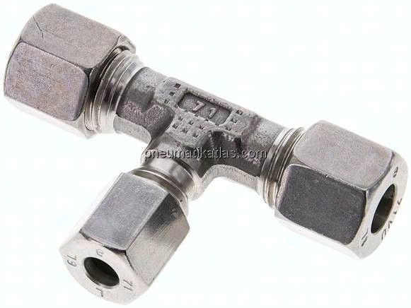 T-Schneidringverschraubung 8 L (M14x1,5)-6 L (M12x1,5)-8 L (M14x1,5), 1.4571