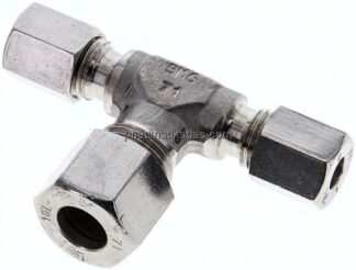 T-Schneidringverschraubung 6 L (M12x1,5)-10 L (M16x1,5)-6 L (M12x1,5), 1.4571