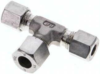 T-Schneidringverschraubung 8 L (M14x1,5)-10 L (M16x1,5)-8 L (M14x1,5), 1.4571