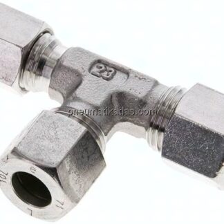 T-Schneidringverschraubung 10 L (M16x1,5)-10 L (M16x1,5)-8 L (M14x1,5), 1.4571