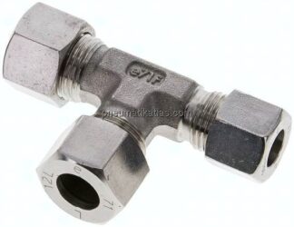 T-Schneidringverschraubung 12 L (M18x1,5)-12 L (M18x1,5)-10 L (M16x1,5), 1.4571