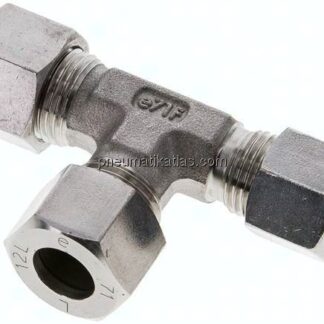 T-Schneidringverschraubung 12 L (M18x1,5)-12 L (M18x1,5)-10 L (M16x1,5), 1.4571