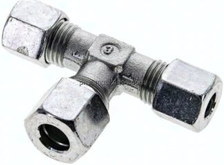 T-Schneidringverschraubung 8 L (M14x1,5)-10 L (M16x1,5)-8 L (M14x1,5), Stahl verzinkt