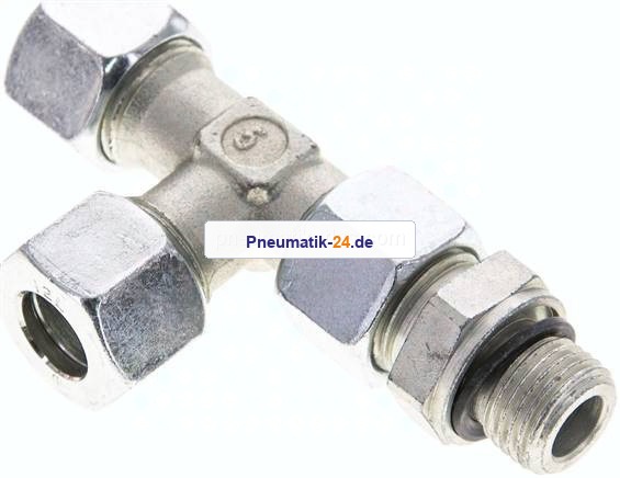 Einstellb. L-Schneidringverschraubung M 16x1,5-12 L (M18x1,5), Stahl verzinkt