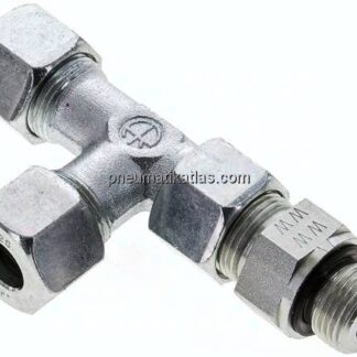 Einstellb. L-Schneidringverschraubung M 18x1,5-12 S (M20x1,5), Stahl verzinkt