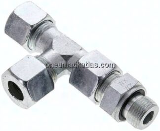 Einstellb. L-Schneidringverschraubung M 20x1,5-14 S (M22x1,5), Stahl verzinkt